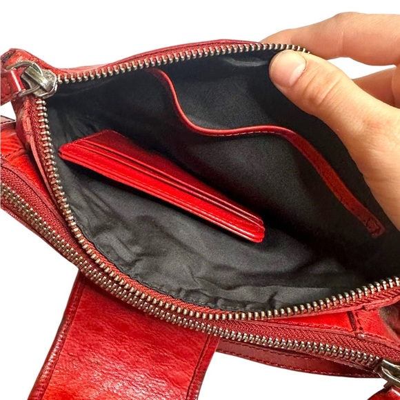 Anthropologie Vilenca Holland Rustic Red Woven Leather Convertible Crossbody - Picture 8 of 9